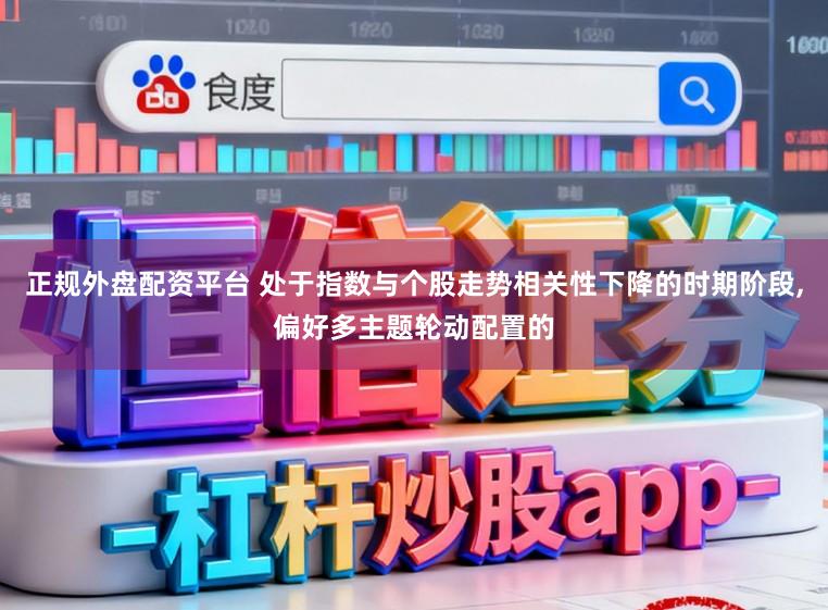 正规外盘配资平台 处于指数与个股走势相关性下降的时期阶段,偏好多主题轮动配置的